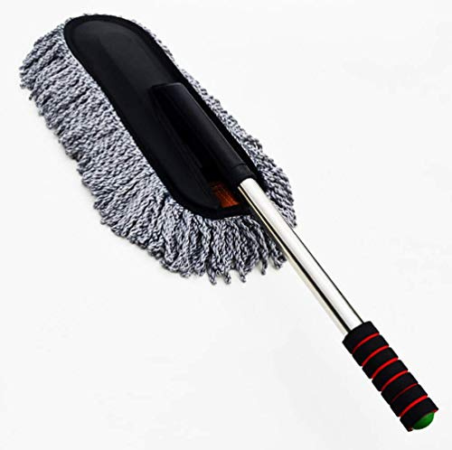 KJLM Duster en Microfibre pour Voiture et Maison Le plumeau Multi-Usage en Microfibre - Longue poignée Extensible incassable (Carré)