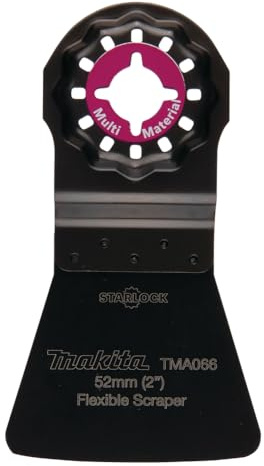 Makita B-64995 Starlock HCS Schaber 52 mm flexibel TMA066 Multi Material, für Mörtel, Leim, Teppichreste, Silikonfugen, für Multitool, Multifunktionswerkzeug, 1 Stück
