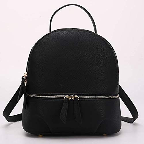 RONGJJ Mode Baby Wickelrucksack Wickeltasche Babytasche mit Wickelunterlage, Multifunktional zum Rucksack, PU Wasserdicht, Baby Wickelrucksack, Black