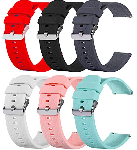 RuenTech Armband Kompatibel mit Umidigi Uwatch 2/Uwatch 2S/Uwatch 3S/Urun/Urun S/Uwatch 5 Armband Armbänder Silikon 22mm Ersatz Armband Band Ersatzband (6 Farben)