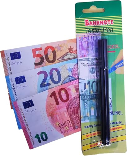Stylo faux billets euros - Stylo détecteur de faux billets - Détection faux billets de banque - Marqueur de contrôle de monnaie