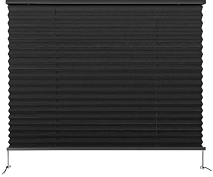 Dulepax RV Blinds - Pleated Shades, 32 W x 24 L Black RV Window Shades for Camper, Travel Trailers, Motorhome's Window