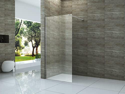 DIDIVO Duschwand 8 mm, 120 x 200 cm, Metall, Silber, Freistehend, Minimalistisch, Verchromt