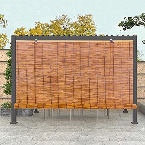 Balkon Vorhang AußEn Wetterfest Schilf Vorhang Holzlamellen Bambusjalousien Aussenbereich Jalousine Sonnenschutzrollo Senkrecht AußEnrollo Senkrechtmarkise AußEn Gartendeko Bambusrollo ( Size : 130*15