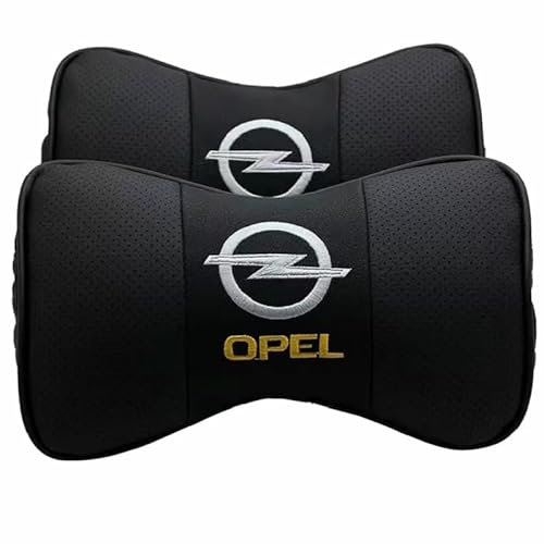 DETMOL Auto Nackenkissen Kopfstütze für Opel Corsa 2009 2010 2011, Leder Autositz-Kopfstütze Nackenstütze Kopfkissen Nackenstütze Hals Rest Kissen Auto Innenausstattung
