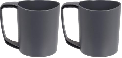 Lifeventure Ellipse Reusable Mug for Camping, Travel & Outdoor - Graphite (Pack of 2)