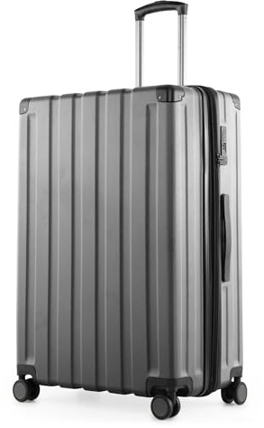 Hauptstadtkoffer Q-Damm - Großer Hartschalenkoffer, TSA, 4 Rollen, Check-In Gepäck mit 6 cm Volumenerweiterung, 78cm, 133 Liter, Silber | ABS-Hartschale · TSA-Zahlenschloss · Erweiterbar · 4 Rollen · Austauschbare Ersatzteile · Aufgabegepäck · Urlaub · 2-3 Wochen