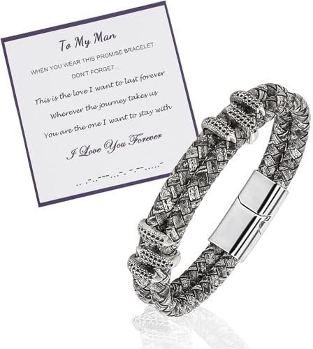 Manfnee Herren Armband Doppeltes Geflochtenes Lederarmband Lederarmreif Armband Armband für Mann