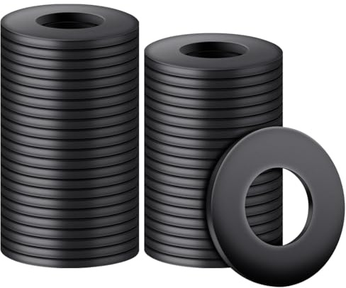 BOUMVID Unterlegscheiben Flache M12 x 24mm, 20 Stück Unterlegscheibe Schwarz Karosseriescheiben Distanzscheiben Kohlenstoffstahl Dichtung Beilagscheiben Distanzringe für Gewindestangen Schrauben