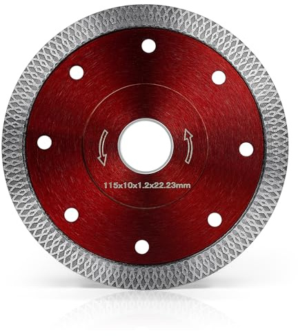 Flintronic Disco da Taglio Diamantato, Disco Diamantato, 1pz*115mm(rosso） | Cemento Glass Cutting Disc, per il Taglio Porcellana, Ceramica Dura, Piastrelle, Marmo, Granito, Professionale Secco e Umido