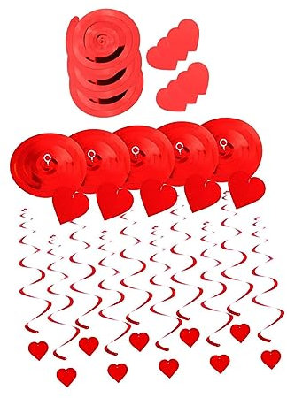 Alipis 18 Stücke Valentinstag Herz Spirale Hängende Dekorationen Party Spirale Hochzeit Schlenker Swirl Dekorationen