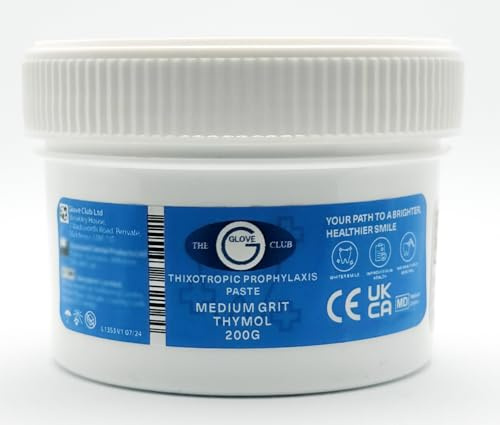 Glove Club Ltd Prophy Paste Thixotropic Thymol 200gram Medium Grit Pink Teeth Polishing Cleaning Stain Removal