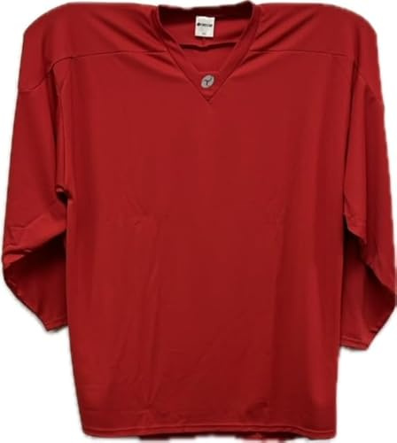 Generic Youth Intermediate Goalie Cut Hockey Practice Jersey Screen print and Heat press friendly Red
