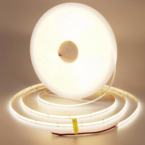 TOPAI 48V COB LED Streifen 20M Naturweiß 4000K Selbstklebend | CRI 93, 480LED/M, 15000Lumen, 160W pro Rolle, 8mm Breite Flexible Schneidbar für Gewerbe, Wohnzimmer
