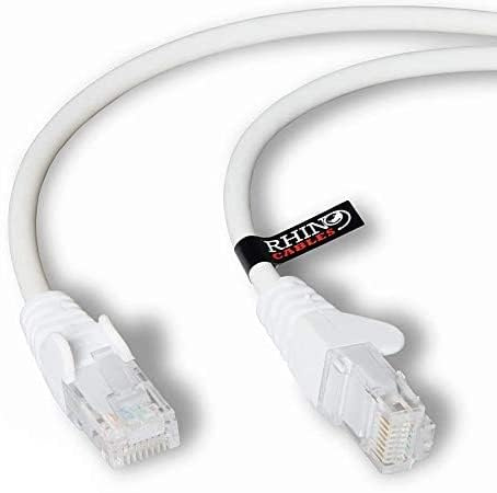 rhinocables CAT 6 High-Speed Gigabit Ethernet Cable - Patch Network Lead for LAN| Snagless UTP With LSZH Jacket | RJ45 Connector - Internet, Router, Modem, Smart TV, PC & More (10m, White, Pack of 3)