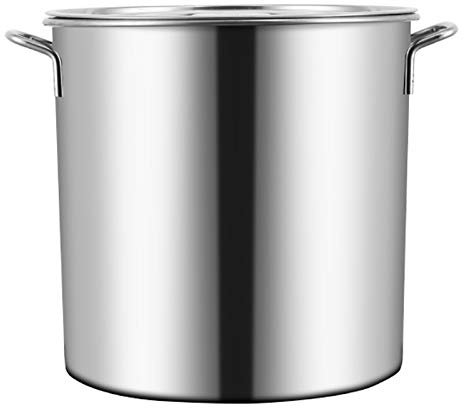 Olla de Acero Inoxidable Apta para inducción con Tapa, Olla Gruesa Mejorada para elaborar Cerveza, Olla Grande de Acero Inoxidable(41 * 41cm)
