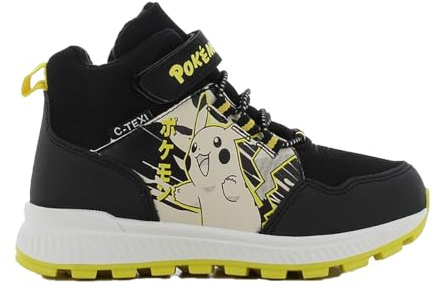Leomil Pokémon Stivali da Neve Bambino Scarpe Invernali Bambini Antiscivolo Stivaletti Invernali 31, Suola Antiscivolo per i Giorni Freddi d’Inverno, Nero