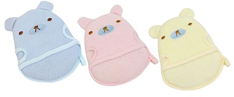 Hoement 3stücke Kinderwaschlappen mit Cartoon-tiermotiven Duschhandschuhe für Badezubehör aus Hochwertigem Material Schnell Trocknend und Leicht zu Reinigen Platzsparend und Einfach