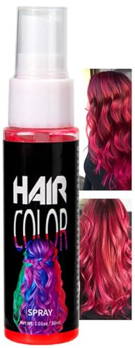 Haarspray Farbe, Temporäre Haarfarbe Spray Rot, Farbiges Haar Farbe Rot, Auswaschbar & Vivid Red Hair Color Spray, Instant Hair Dye, Haar Colorationen für Karneval, Halloween, Cosplay, Party