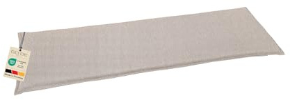 GO-DE Textil Bequeme und attraktive Polsterauflagen für Hochlehner-, Mittellehner- und Niederlehner-Gartenstühle, Bänke (Einzelset, Uni Beige, 2er-Bankauflage)
