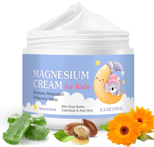 Crema di magnesio per bambini, 2025 Nuova lozione di magnesio per un sonno migliore, burro di magnesio per il sonno, completamente naturale, calma bambini e bambini attivi, irrequieti, 150 g