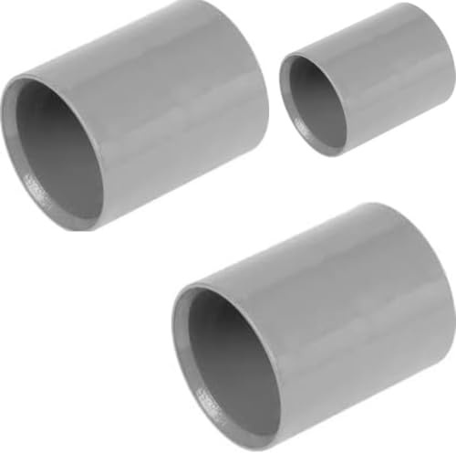 PVC Solvent Weld Waste Pipe Coupling, 32mm, Grey, Pack of 3