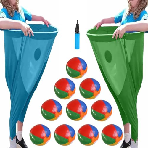 Homtrator Oma-Hosen-Hofspiel, Oma-Hosen-Outdoor-Spiel mit Hüpfbällen, riesige Wurfspiele for die Freizeit im Freien, Team-Staffel-Familientreffen-Party-Feldparty-Spielset