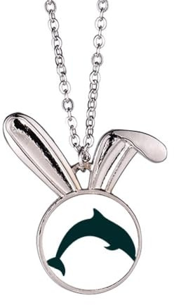 Blått hav docile hopp delfin kanin halsband hänge kanin djur smycken gåva