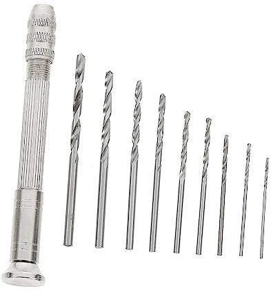 SEWACC Taladro Manual de Mano con Brocas para Joyería y Manualidades Herramienta de Perforación de Aluminio para Accesorios de DIY para Creaciones Artesanales