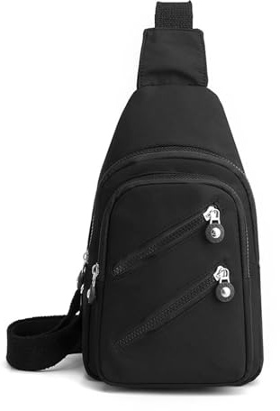 FANDARE Élégante Sac à Poitrine Femme Bandoulière Sacoche Dame Sacs traversants Sacs à Dos porté Travers avec Trou pour écouteurs Sac porté épaule Voyage Sac Messager Outdoor Urbain Sac de Sport