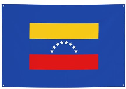 FDGBNM Bandera de Venezuela vibrante para fiesta, 47 x 17 pulgadas, resistente a los rayos UV, a prueba de decoloración, 4 ojales, para uso en interiores y exteriores.