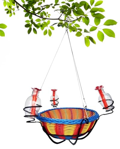 Alimentadores De Colibríes - Cesta A Prueba De Fugas | Alimentador De Pájaros Al Aire Libre Con 3 Puertas De Alimentar | Para Animales Salvaje Jardín En La Terraza Césped Y Al Aire Libre
