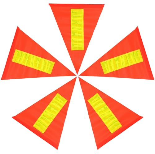 BELLIFFY Fahrrad-Sicherheitsflagge Reflektierende Warnflagge Für Kinderfahrrad Leichtes PVC Wetterfest Und Windbeständig 5 Stück 28.50 X 21.50 X 0.60 cm Fahrradzubehör