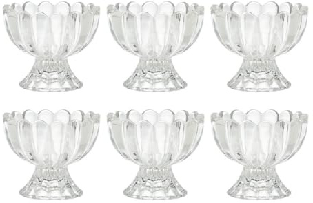 CLISPEED Set 6 Tazze di Vetro da 100 Ml per Budino e Dessert Trasparenti, Coppette da Gelato per Casa, Bar e Ristoranti