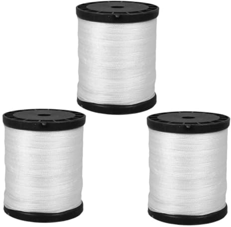 FUTUREORYY Nylon Masonry String Line and Construction Twine for Building Projects – Strong Flexible Nylon Cord for Bricklaying and General Construction, 3 Rolls (0.195kg Each)