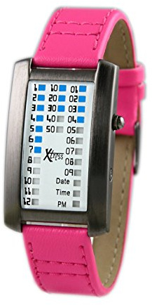 Xtress XDA1030F - Reloj Binario para Hombre, Color Blanco/Morado