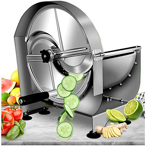 NEWTRY Allesschneider Manuelle Obst- und Gemüseschneider 1-15mm Dicke Einstellbare Super Dünne Scheibe Schneidemaschine für Zitronen Kartoffel Ingwer