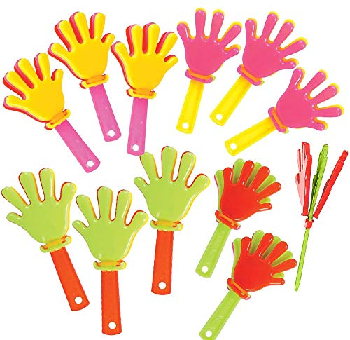 ArtCreativity Mini Hand Clappers Noisemakers - Pack of 48, 3 Inches Assorted Plastic Noisemakers for Sports, Parties, and Concerts - Best Birthday Party Favor and Goodie Bag Fillers for Boys and Girls