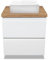 VBChome Badmöbel 50 cm Weiß Aufsatzwaschbecken mit Hahnloch 39x30 cm Aufsatzwaschtisch mit Waschbeckenunterschrank 2 Schubladen Badezimmerschrank Modern