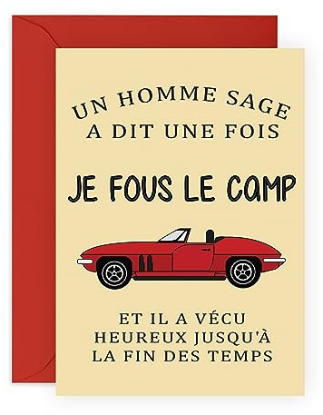 Central 23 Nouvelle carte de travail pour homme – 'UN HOMME SAGE A DIT UNE FOIS' – Carte de départ humoristique pour lui ami collègue – Retraite – Carte de félicitation