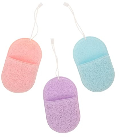 HONMEET 3piezas Unidades Esponjas Faciales Para Limpieza Profunda y Exfoliación Suave Diseño Tipo Guante Para Mujeres Esponjas Limpiadoras Para Maquillaje y Cuidado Piel Colores Azul Púrpu