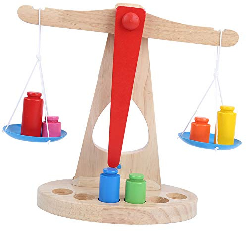 TräVåg Leksak Pedagogisk Vikt Våg Leksak för Förskolebarn Math Education Toy