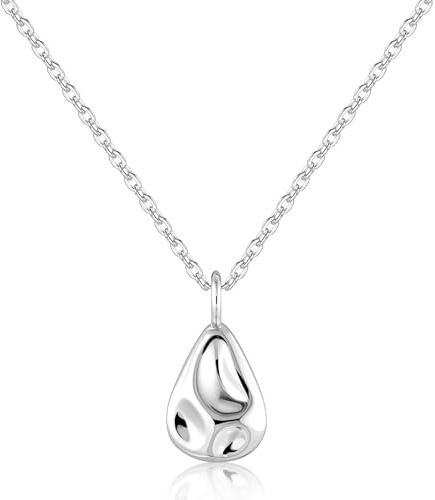 ALEXCRAFT 14K Vergoldet Kette Silber 925 Wassertropfen Anhänger Halsketten | Verstellbares Anhänger Halsketten Wassertropfen Kette mit Anhänger Leicht Boho Halskette Ketten Damen Frauen Schmuckgeschenke