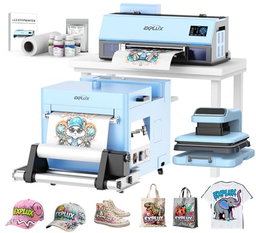 A3 DTF Printer,XP600 Turbo Printhead, 2X Faster Output, Anti-Clog Design + Low-Ink Warning+LED Multi-Function Display,Multi-Material Compatible,Gift Ink 2 Year (Printer+Powder Shaker+Heat Press)