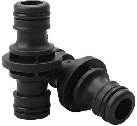 Gardena - Lot de 2 raccords de tuyau - Pour un raccordement sûr des tuyaux - 1/2 - Double face - Pour tuyau de jardin et de maison - Noir
