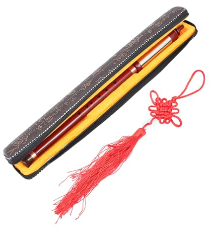 GALPADA Bawu Blasinstrument Satz Vertikal Traditionelles Handgefertigtes Instrument in Dunkelrot Mit Aufbewahrungstasche Leicht Zerlegbar Für Reisen Und Ethno Musik