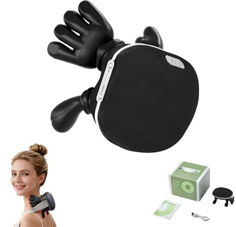 Masseur de Cou, Masseur de Dos avec Fonction Chaleur, Masseur d'épaule Portable 4D, 3 Méthodes de Massage, 2 Niveaux de Température, Massage de Relaxation Profonde pour la Maison