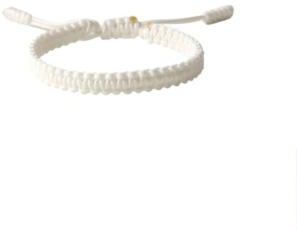 SREFGAS White String Bracelet for Women Men Adjustable Boho Surfer Bracelets Braided Rope Jewelry Pulseras Para Hombres 1 Pcs