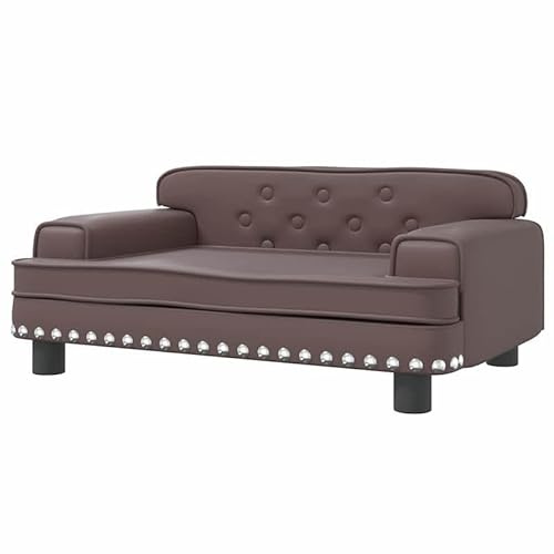 Eleganz Sofá infantil marrón 70 x 45 x 30 cm – Silla infantil de piel sintética y madera de pino para habitación infantil – Cómodo y duradero – Muebles para bebés y niños pequeños