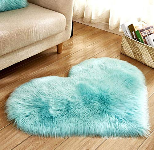Pepela Sofa-Deco 29 - Tappeto in Pelliccia d'Agnello Sintetica, Azzurro, 40 * 50CM